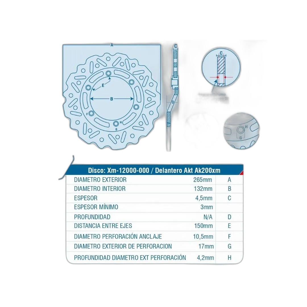 DISCO FRENO DEL TIPO FLOR 200XM